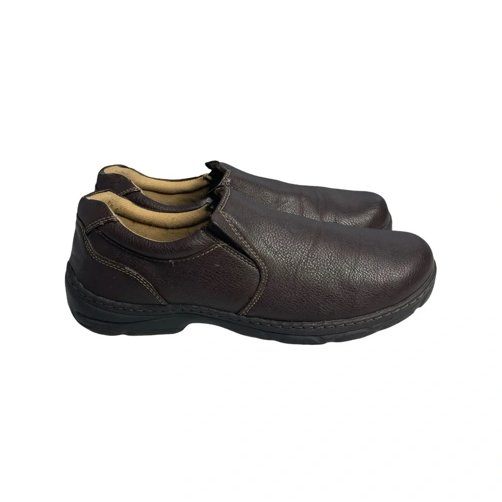 Stone Creek men slide in comfort oxfords size 11.5 leather brown